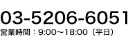 03-5206-6051(営業時間：平日9:00〜18:00)